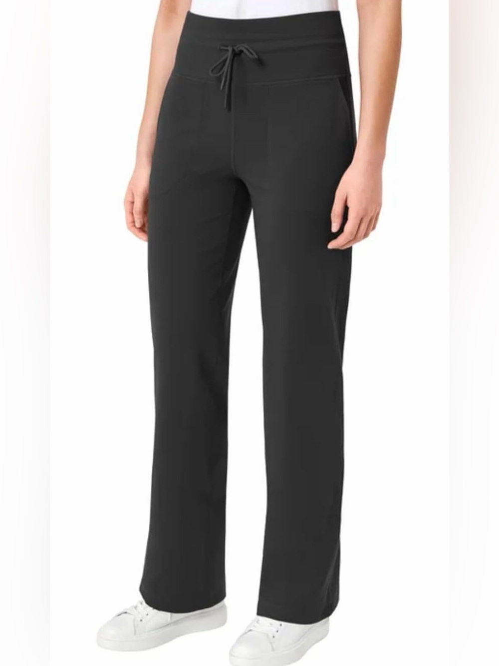 Mondetta Black Stretch High Rise Straight Leg Active Pants Sz L